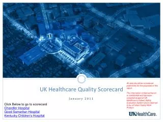 UK Healthcare Quality Scorecard