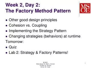Week 2, Day 2: The Factory Method Pattern