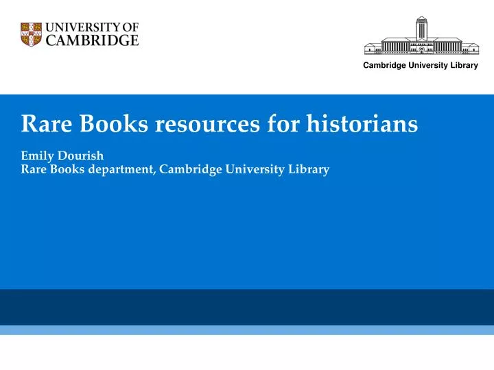 rare books resources for historians