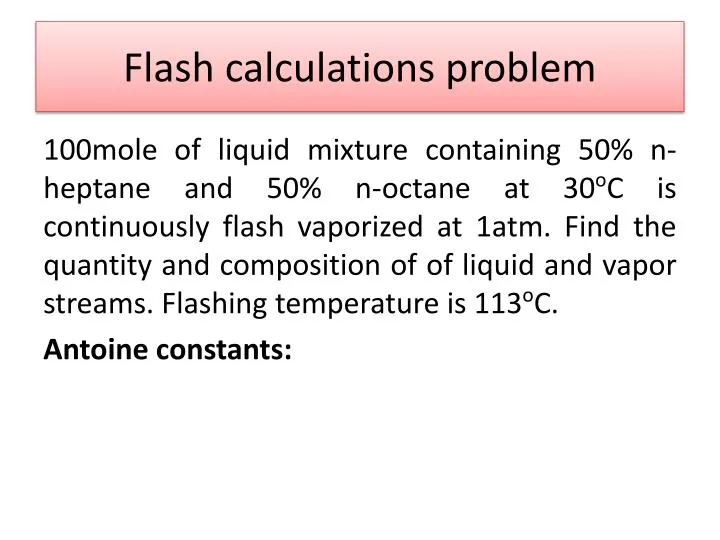 flash calculations problem