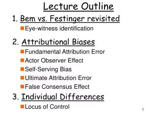 Lecture Outline