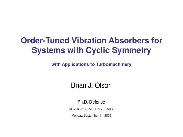 order tuned vibration absorbers for systems with cyclic symmetry