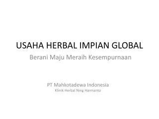 usaha herbal impian global