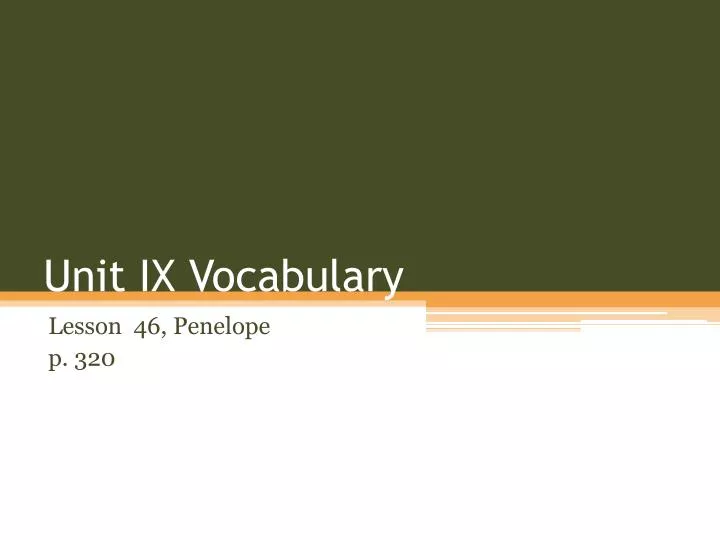unit ix vocabulary