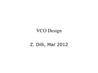 VCO Design