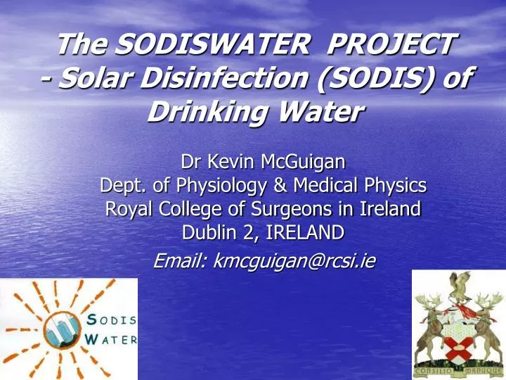 the sodiswater project solar disinfection sodis of drinking water