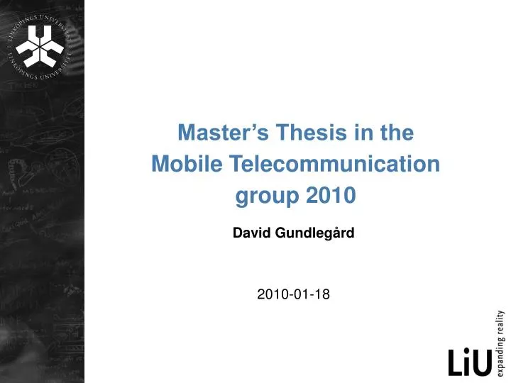 master s thesis in the mobile telecommunication group 2010