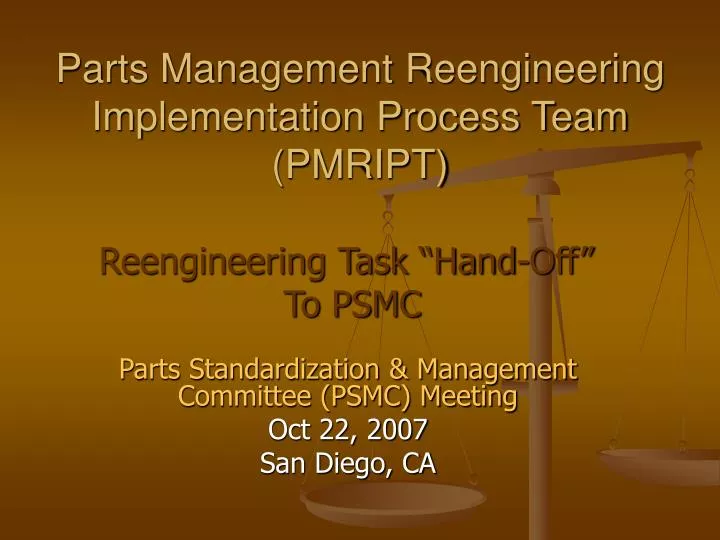parts management reengineering implementation process team pmript