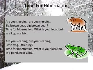 Time For Hibernation