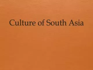 Culture of South Asia