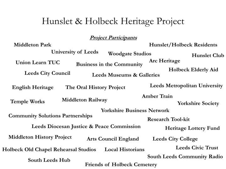 hunslet holbeck heritage project