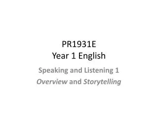 PR1931E Year 1 English