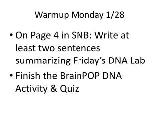 Warmup Monday 1/28