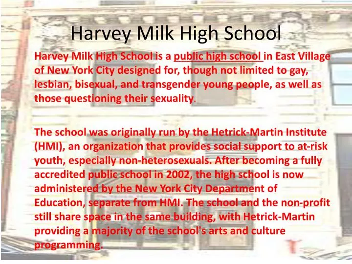 harvey milk high school