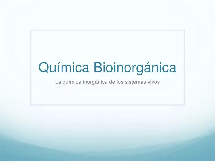 qu mica bioinorg nica