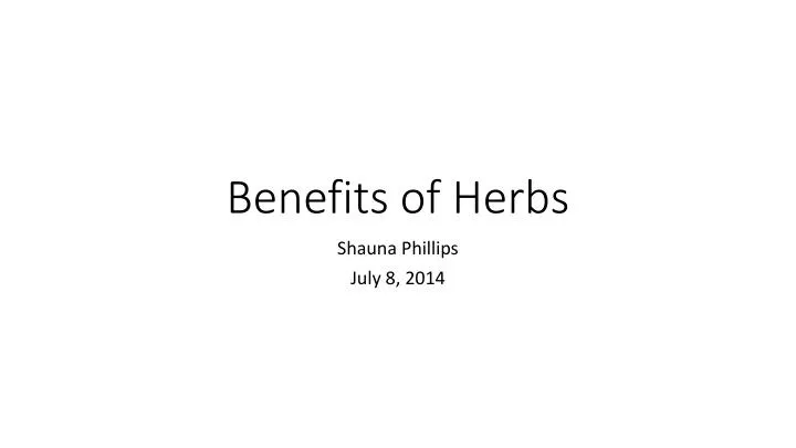 benefits of herbs
