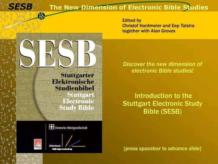 the new dimension of electronic bible studies