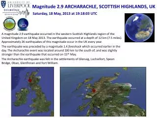 Magnitude 2.9 ARCHARACHLE, SCOTTISH HIGHLANDS, UK