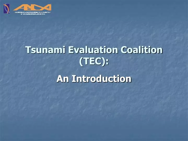 tsunami evaluation coalition tec an introduction