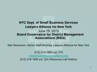 NYC Dept. of Small Business Services Lawyers Alliance for New York