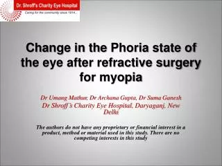 Change in the Phoria state of the eye after refractive surgery for myopia