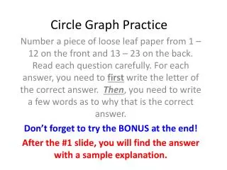 Circle Graph Practice