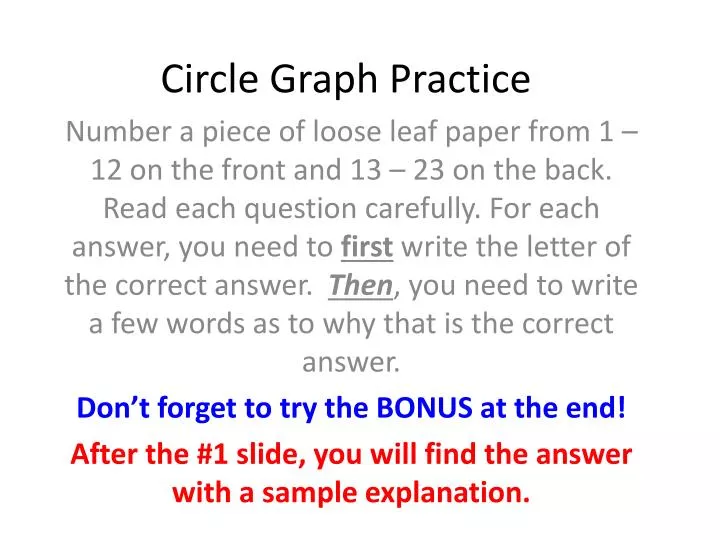 circle graph practice