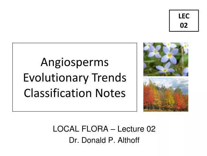 local flora lecture 02 dr donald p althoff