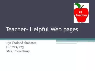 Teacher- Helpful Web pages