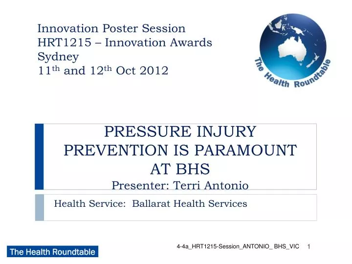 pressure injury prevention is paramount at bhs presenter terri antonio