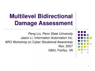 Multilevel Bidirectional Damage Assessment