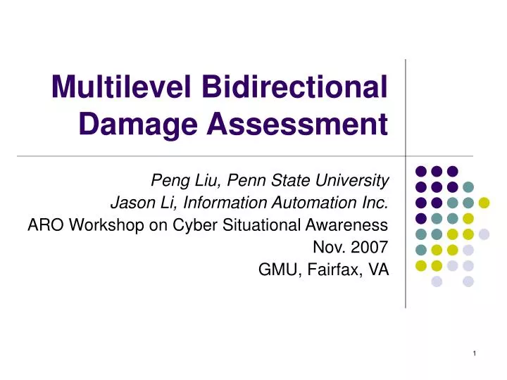multilevel bidirectional damage assessment
