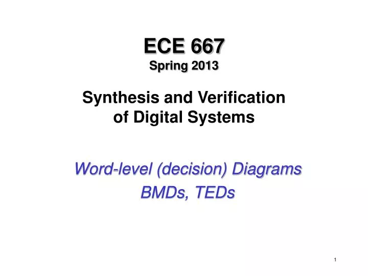 word level decision diagrams bmds teds