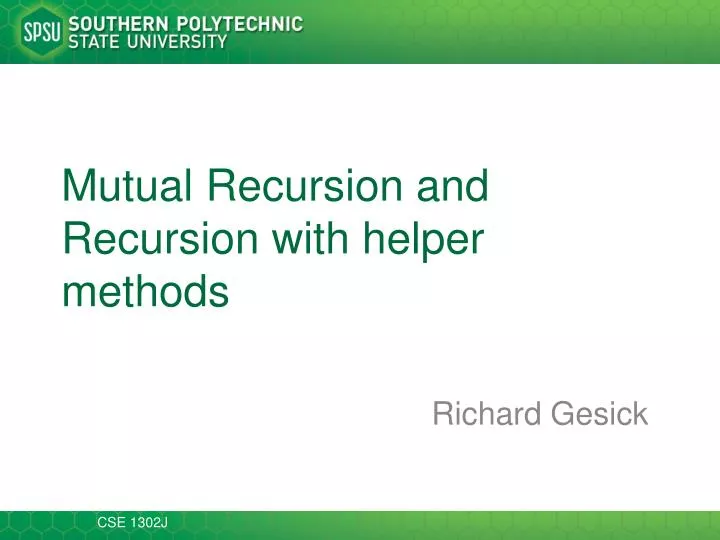 mutual recursion and recursion with helper methods