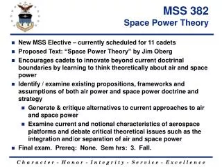 MSS 382 Space Power Theory