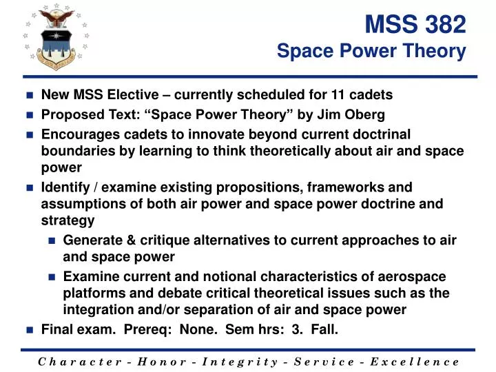 mss 382 space power theory
