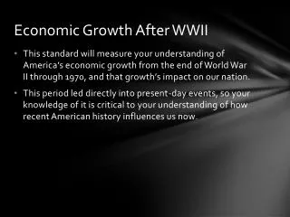 Economic Growth After WWII