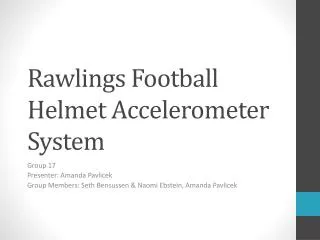 Rawlings Football Helmet Accelerometer System