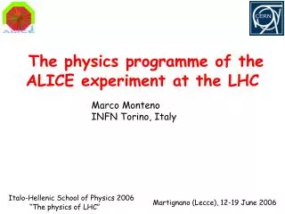 The physics programme of the ALICE experiment at the LHC