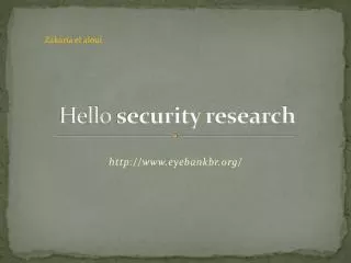 Hello security research