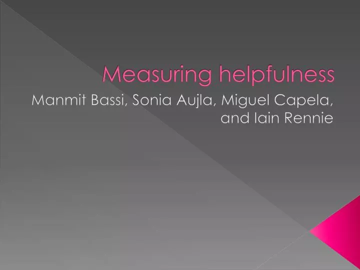 measuring helpfulness