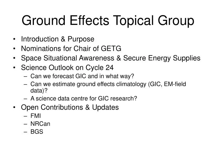 ground effects topical group