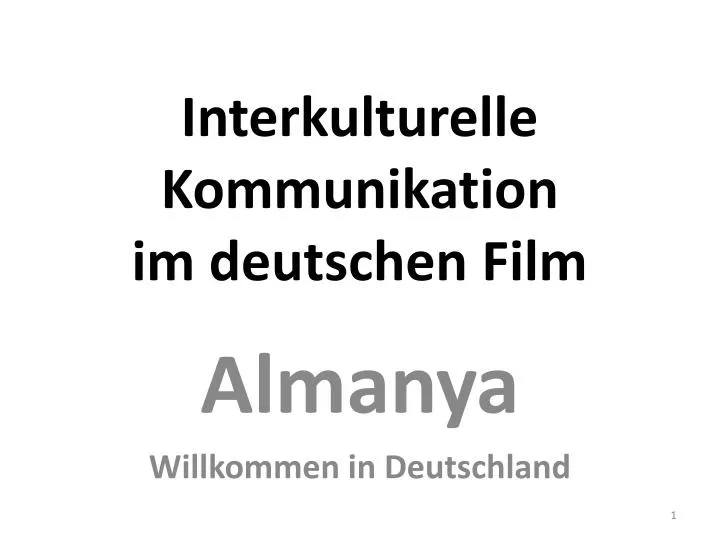 interkulturelle kommunikation im deutschen film