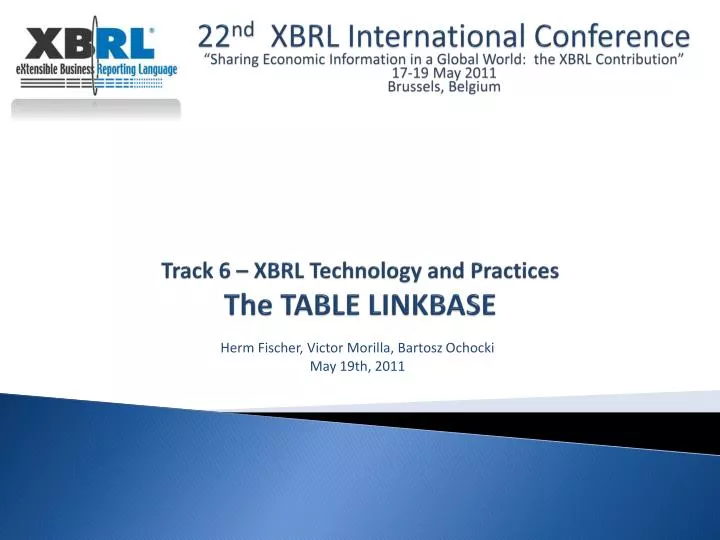 track 6 xbrl technology and practices the table linkbase