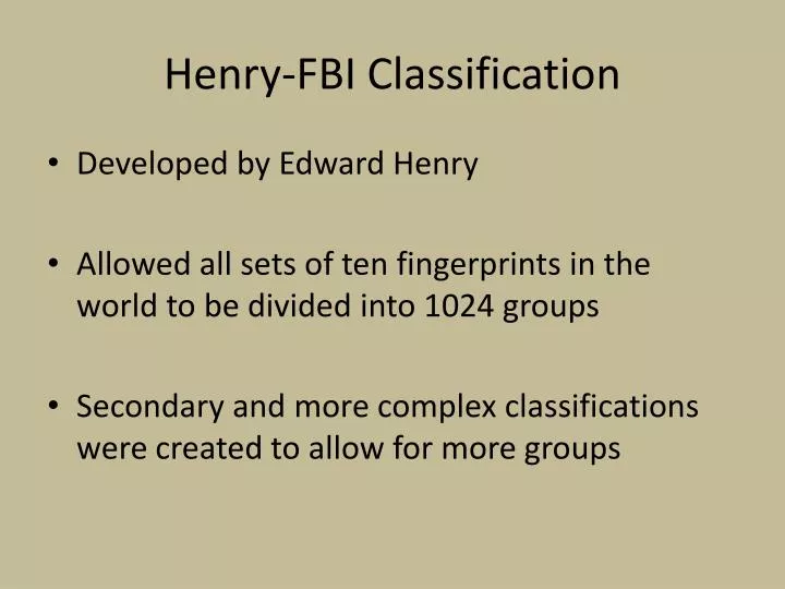henry fbi classification