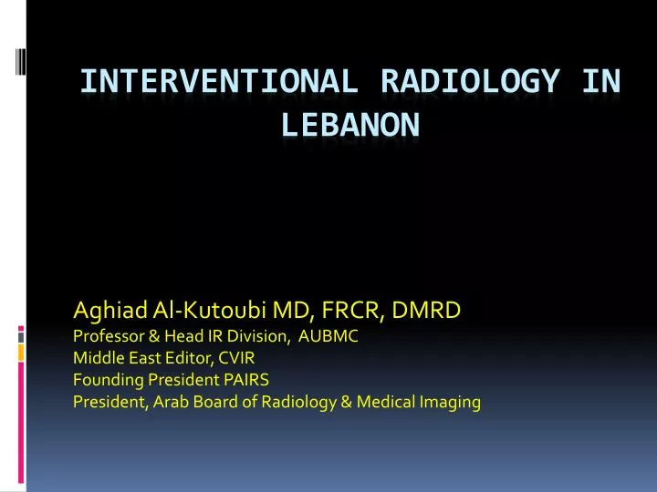 interventional radiology in lebanon