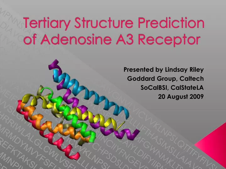 tertiary structure prediction of adenosine a3 receptor