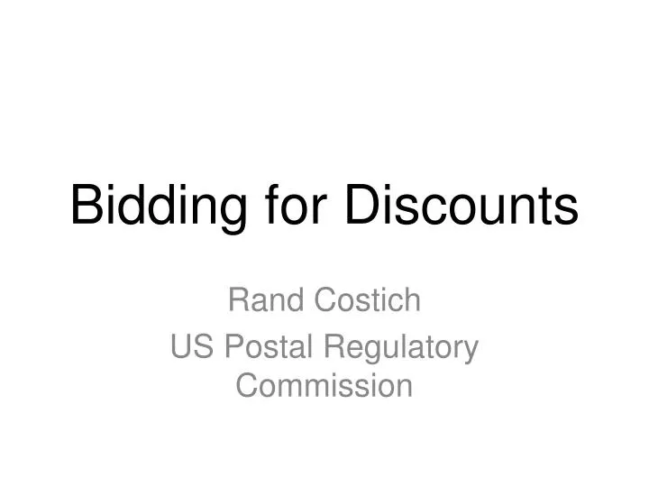 bidding for discounts