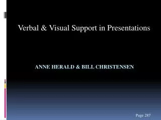 ANNE HERALD &amp; Bill Christensen