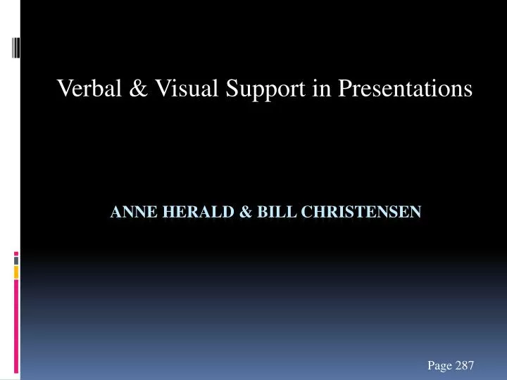 verbal visual support in presentations